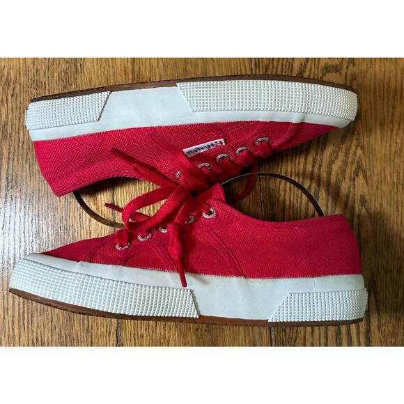 Superga Red Canvas Lace up Sneaker EU 36 US Women Sz 6 Men Sz 4.5 COTU Style - Picture 3 of 8